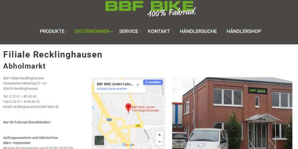 BBF Bike GmbH Filiale Recklinghausen Fahrradgroßhandel Recklinghausen
