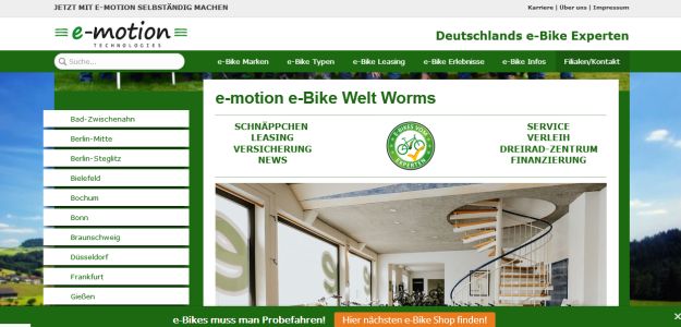 e-motion e-Bike Premium-Shop Worms Worms
