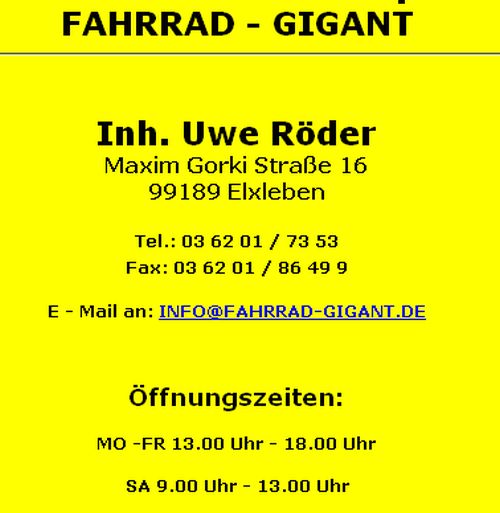 Fahrrad-Gigant-Röder Elxleben