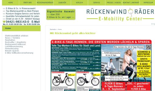 Rückenwindräder - E-Mobility-Center Wilhelmshaven Wilhelmshaven