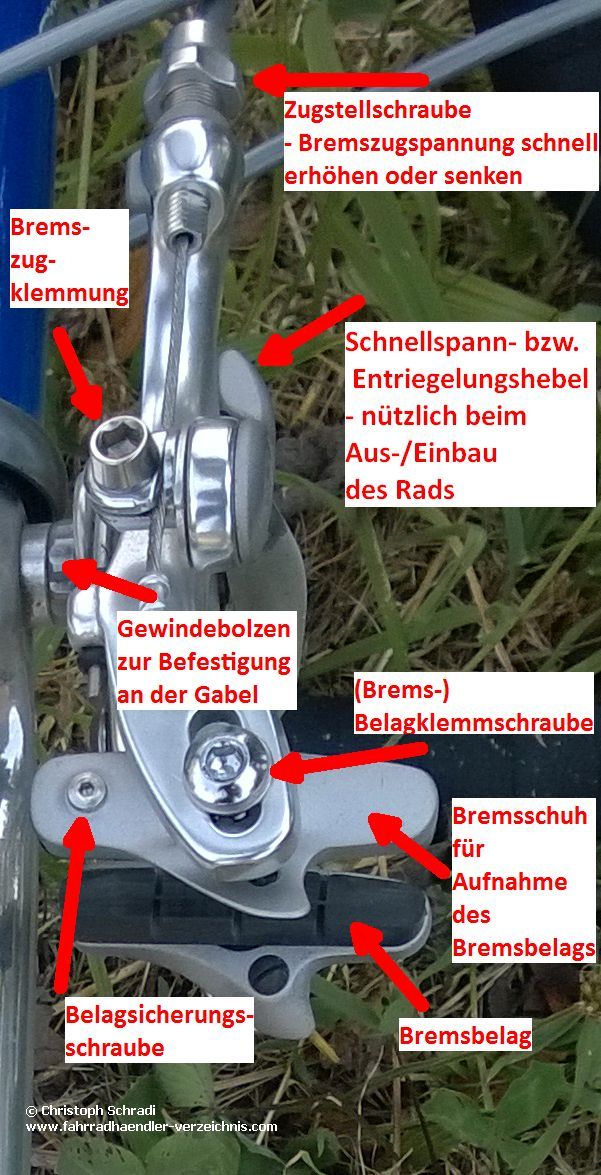 Rennradbremse - Dual Pivot Bremse und seine Bestandteile