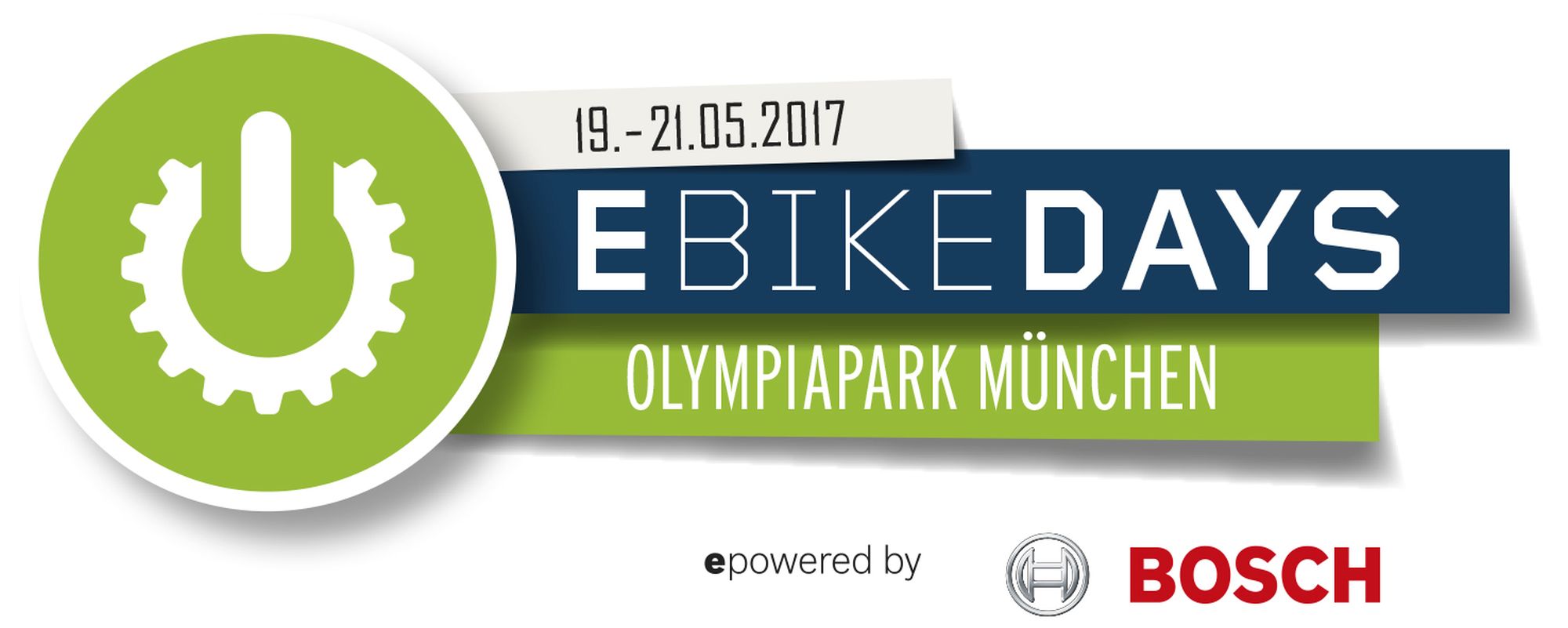 Das Logo der E-Bike Days in München im Jahr 2017 - von Freitag den 19. Mai bis Sonntag den 21. Mai 