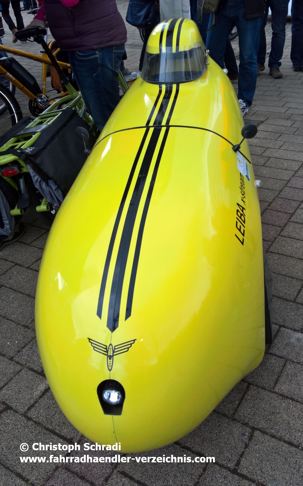 Spezialradmesse Germersheim windschnittiges Velomobile mit Verkleidung