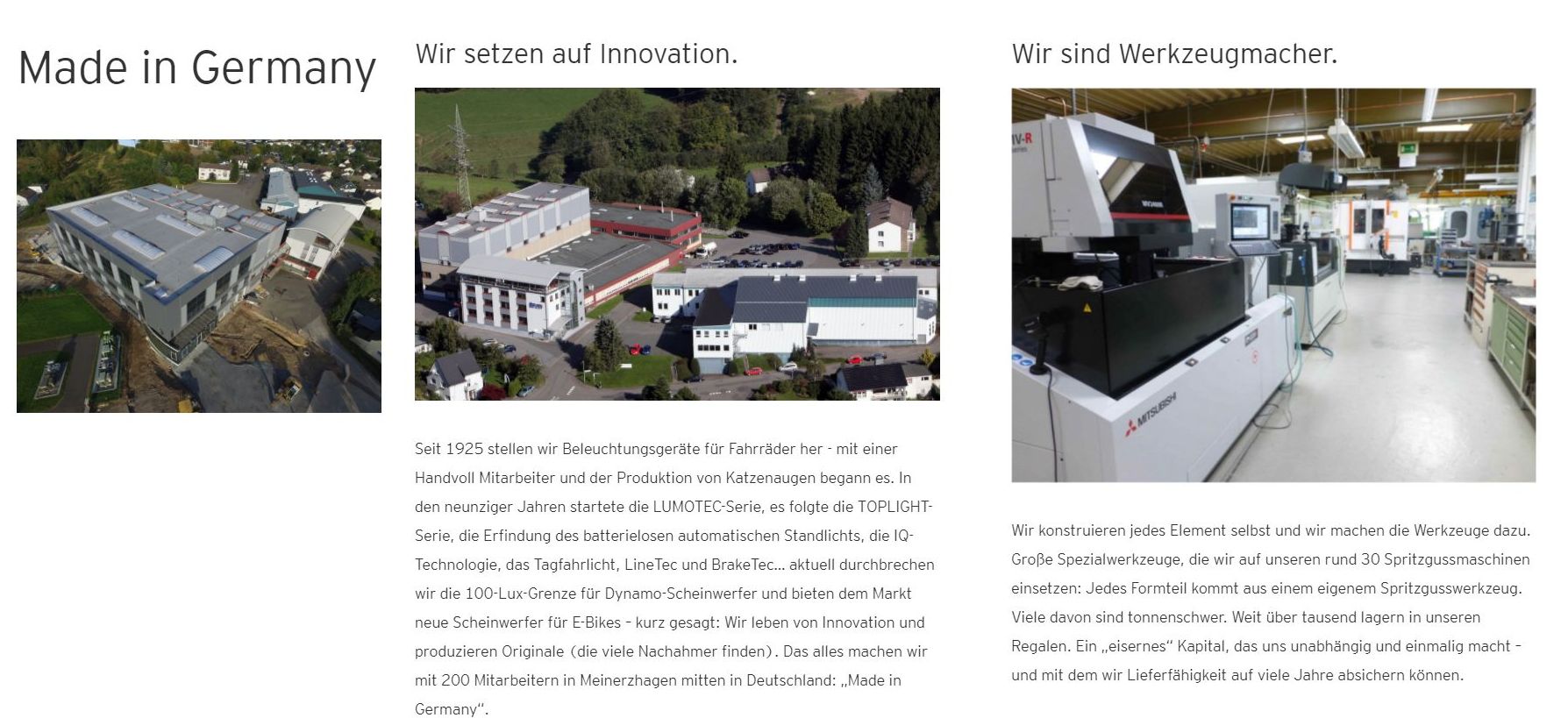 Auf der Webseite von Busch und Müller finden sich zahlreiche Informationen zur Firma selbst sowie Fahrradbeleuchtung im Allgemeinen