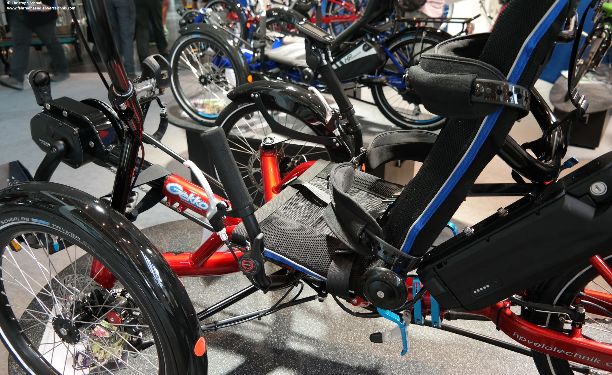 Auf der Leitmesse Eurobike stellt HP Velotechnik ihr erstes Trike mit Shimanos Mittelmotor E6000 vor