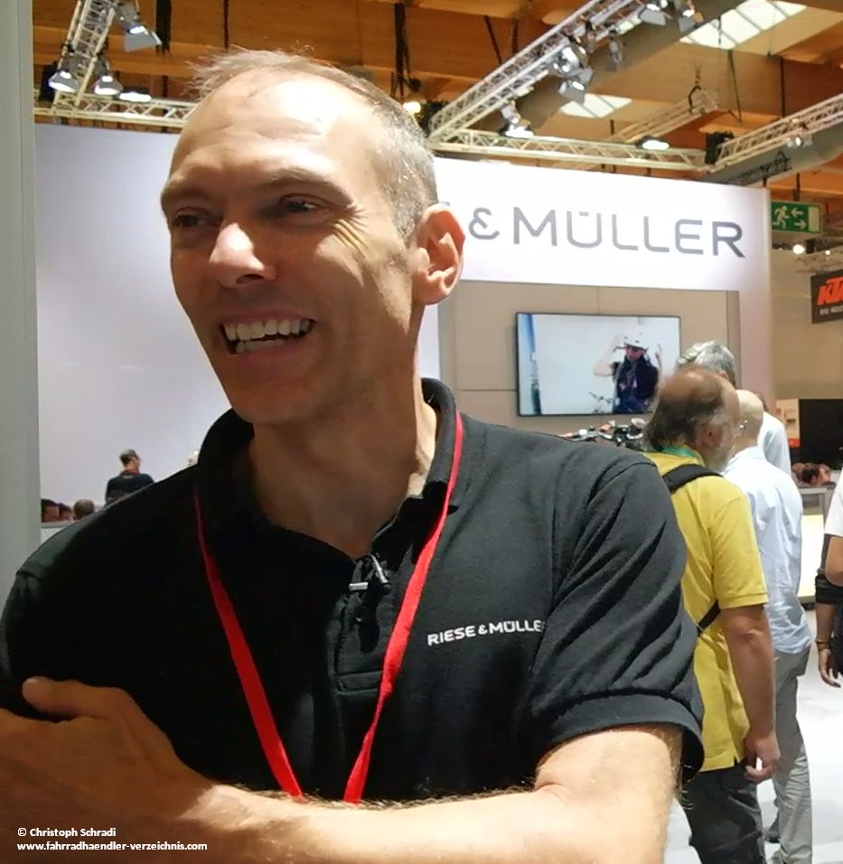 Markus Riese - einer der Geschäftsführer und Gründer von Riese und Müller - einem E-Bike Hersteller der Premiumklasse - auf der Eurobike 2017